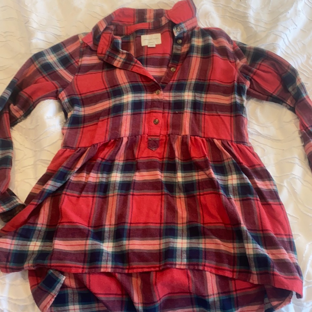 AMERICAN EAGLE Oversized Babydoll Flannel Top Shirt Jegging Fit ** Small **